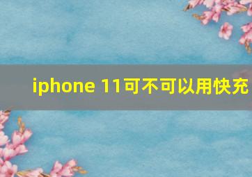 iphone 11可不可以用快充